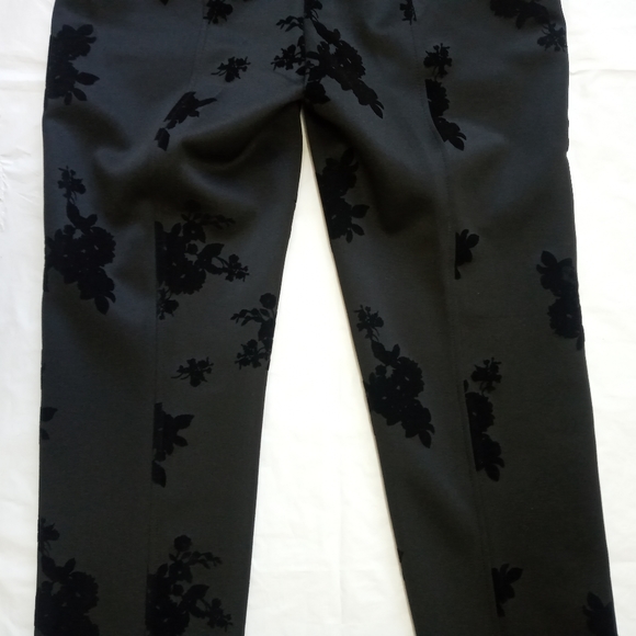 Black Velvet Floral Retrology Mid High Rise Pants - Picture 6 of 9